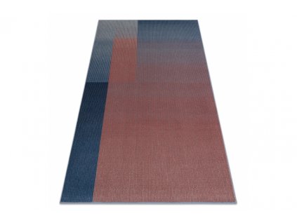 Vlněný kusový koberec NAIN 7710 51944 Geometrický moderní červený modrý