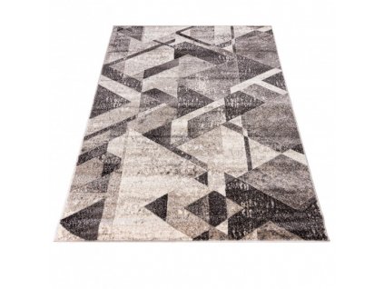Kusový koberec PETRA 3038 1 244 Geometrický Moderní šedý béžový hnědý