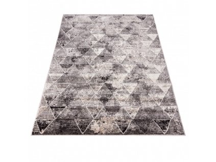 Kusový koberec PETRA 3009 1 255 Geometrický Moderní šedý béžový hnědý
