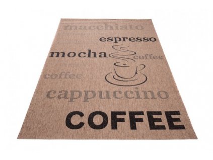 Kusový koberec Sisal Floorlux Cappuccino 20220 Coffee / Black