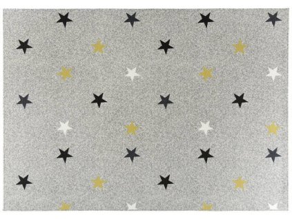 Kusový koberec Stars Mix Hvězdy světle šedý