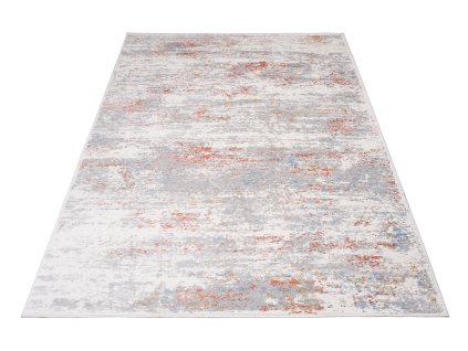 Kulatý koberec PORTLAND G509C Abstraktní Moderní bílý šedý červený1