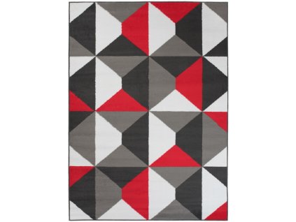Kusový koberec moderní  MAYA Z902E šedý červený