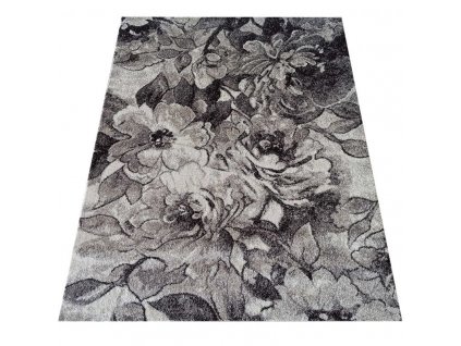 Moderní kusový koberec Panamero 16 Květy hnědý1
