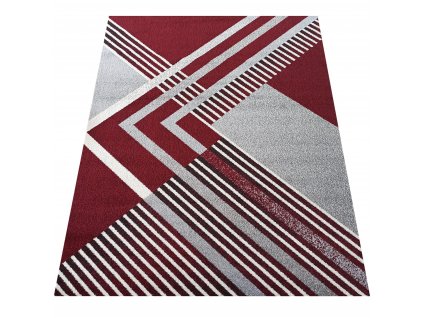 Kusový koberec moderní OTTO 03 Geometrický červený šedý