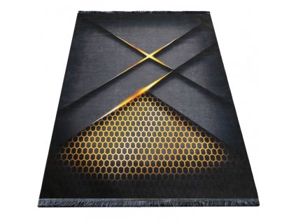 Moderní kusový koberec BLACK and GOLD 05 protiskluzový černý zlatý2