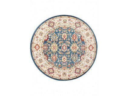 Kulatý koberec RIVOLI EE58A Klasický modrý krémový