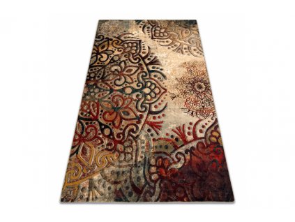 Kusový koberec vlněný Dywilan Polonia Boho Red béžový