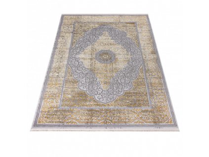 Kusový koberec klasický PALERMO E058B šedý zlatý