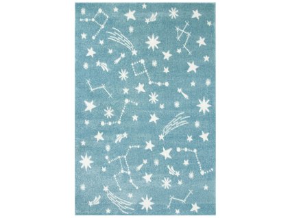 Dětský kusový koberec Lima 9572A Hvězdičky modrý krémový
