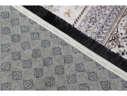 Kusový koberec pratelný VICTORIA 39962 Klasický pogumovaný krémový šedý