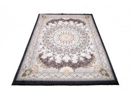Kusový koberec pratelný VICTORIA 39962 Klasický pogumovaný krémový šedý