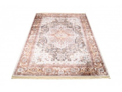 Kusový koberec pratelný VICTORIA 38951 Klasický pogumovaný krémový hnědý
