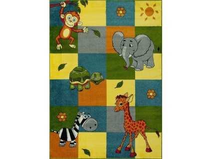 Dětský kusový koberec Rainbow 11379/120 zvířata barevný
