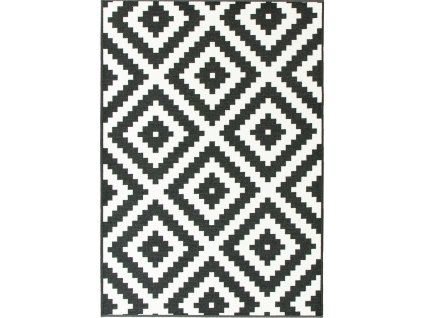 Kusový koberec pogumovaný Romby 91 černý bílý