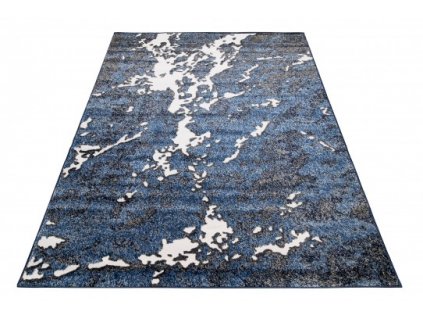 Kusový koberec BREEZE MU49A Moderní abstraktní tmavě modrý