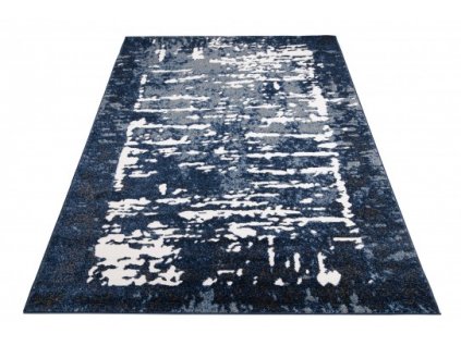 Kusový koberec BREEZE MU45B Abstraktní moderní tmavě modrý