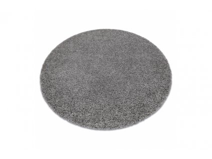 Kulatý koberec jednobarevný SOFFI shaggy 5cm šedý