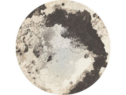 Kulatý koberec vlněný Agnella Tempo Natural Moon Grafitový šedý