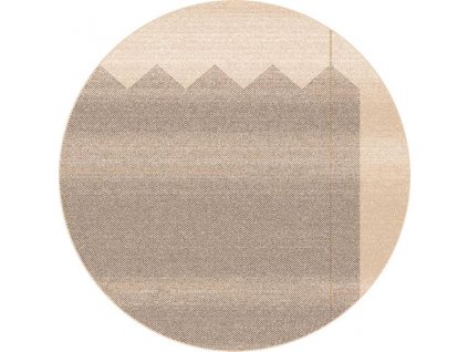 Kulatý koberec vlněný Agnella Tempo Natural Sera tmavě béžový