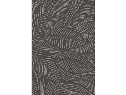 Kusový koberec vlněný Agnella Tempo Natural Fagis (binding) Listí grafitový