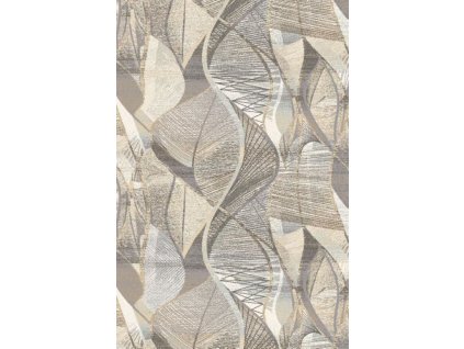 Kusový koberec vlněný Agnella Tempo Natural Kynos (binding) Listy béžový