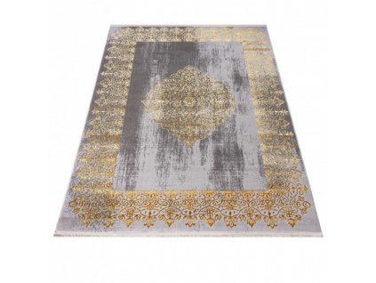 Kusový koberec klasický PALERMO E054B šedý zlatý