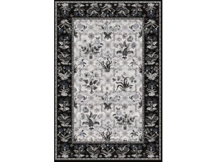 Kusový koberec vlněný Agnella Isfahan Olandia černý šedý
