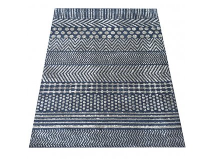 Kusový koberec LARA 07 Moderní Geometrický modrý1