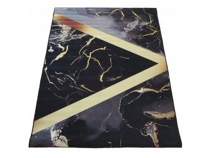 Moderní kusový koberec BLACK and GOLD N 12 Abstraktní Geometrický černý zlatý