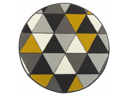 Kulatý koberec LUNA 502902/89925 šedý žlutý
