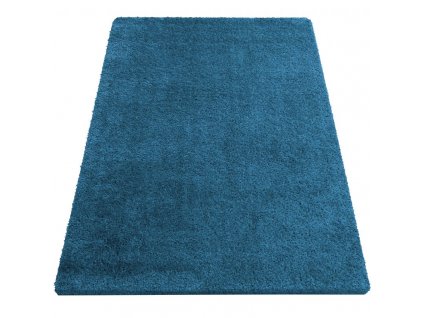 Kusový shaggy koberec jednobarevný Kamel modrý1