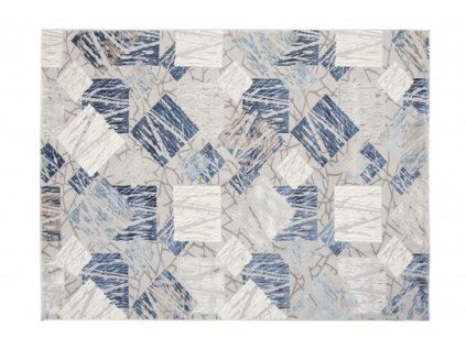 Moderní kusový koberec ASTHANE E464A světle šedý / tmavě modrý
