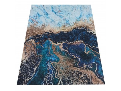 Moderní kusový koberec protiskluzový Horeca-New 111 Abstraktní modrý