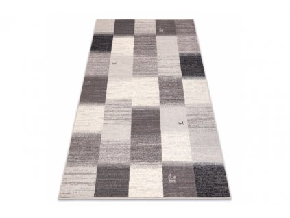 Kusový koberec vlněný ANGEL 7961 52022 Geometrický čtverce béžový šedý