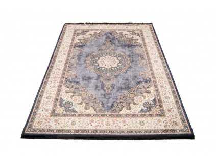 Kusový koberec pratelný VICTORIA 36440 Klasický pogumovaný krémový šedý