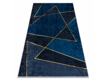 Kusový koberec pratelný MIRO 52097.801 Geometrický protiskluzový modrý