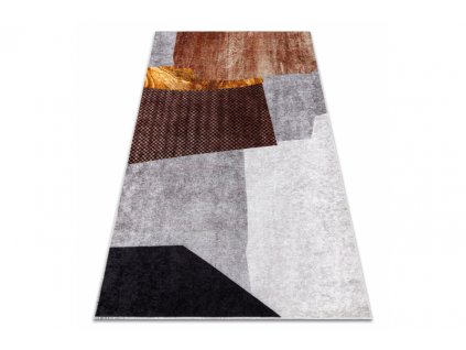 Kusový koberec pratelný MIRO 52100.801 Geometrický protiskluzový šedý vícebarevný