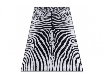 Kusový koberec pratelný MIRO 51331.803 Zebra protiskluzový černý bílý