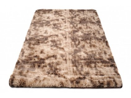 Kusový koberec moderní SILK DYED jemný měkký lehký hnědý