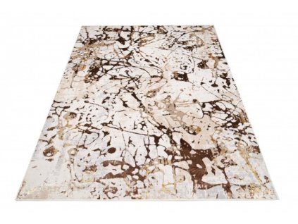 Kusový koberec GOLDEN MZ26D Abstraktní Moderní krémový hnědý