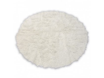 Kulatý vlněný koberec FLOKATI bílý krémový