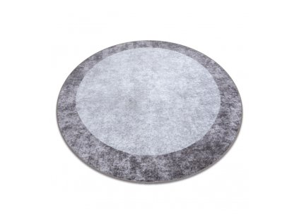 Kulatý koberec pratelný MIRO 51648.803 Mramor protiskluzový tmavě šedý