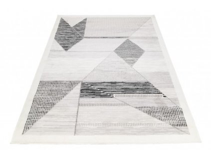 Moderní kusový koberec GRACE 6359A Geometrický krémový světle šedý