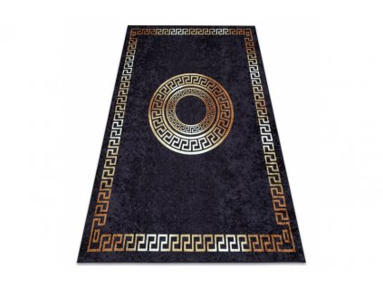 Kusový koberec pratelný MIRO 51517.805 Klasický Řecký vzor protiskluzový černý zlatý