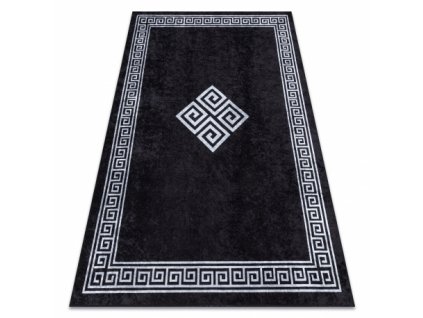 Kusový koberec pratelný MIRO 52071.804 Klasický Řecký vzor protiskluzový černý bílý