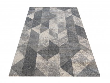 Moderní kusový koberec VISTA 01 Trojúhelníky šedý