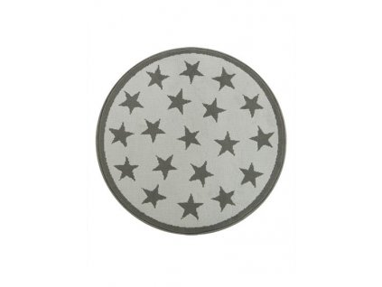 Kulatý koberec LUNA 533909/89911 hvězdy světle šedý