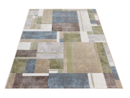 Moderní kusový koberec Ragolle Argentum 63764 5250 Geometrický béžový zelený šedý5