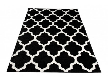 Moderní kusový koberec MAROKO K082A černý bílý